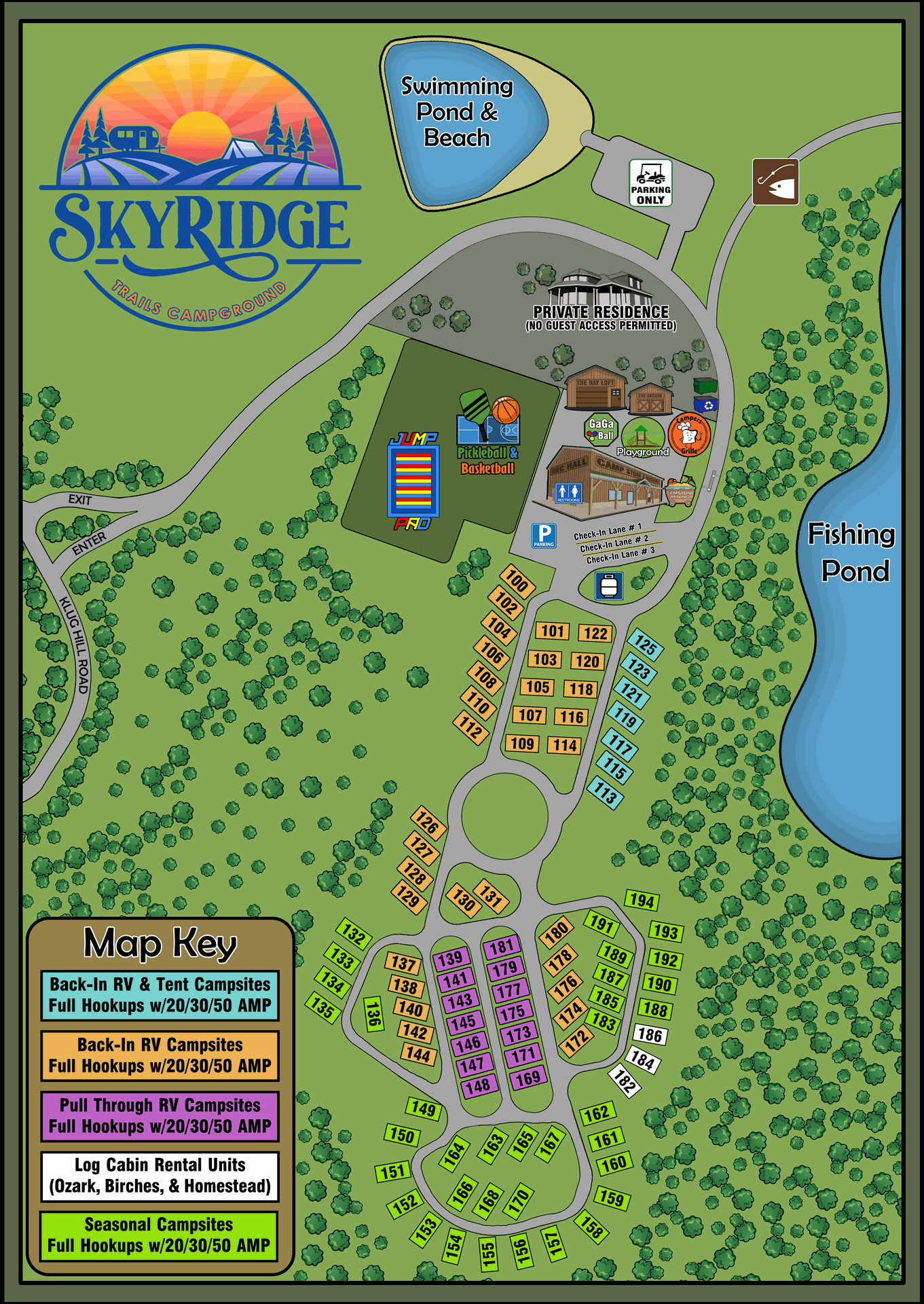 Campground Map | SkyRidge Trails Campground